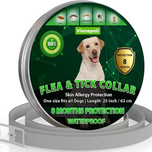 Collier réglable Anti-puces et tiques pour Chiens – Imperméable – Protection Efficacité 8 Mois – Huile Essentielle Naturelle