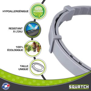 SQUATCH® | Collier Anti Puces pour Chat (+3 mois) | À base d’Huiles Essentielles | Hypoallergénique, Waterproof et Écologique | Élimine Larves, Tiques, Poux, Moustiques et Puces | 8 Mois de Protection